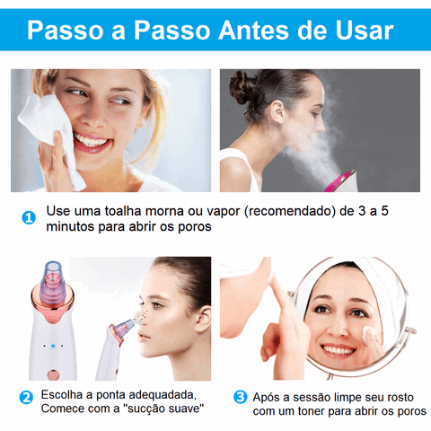 Aparelho Sucção Vácuo Remove Cravos e Espinhas