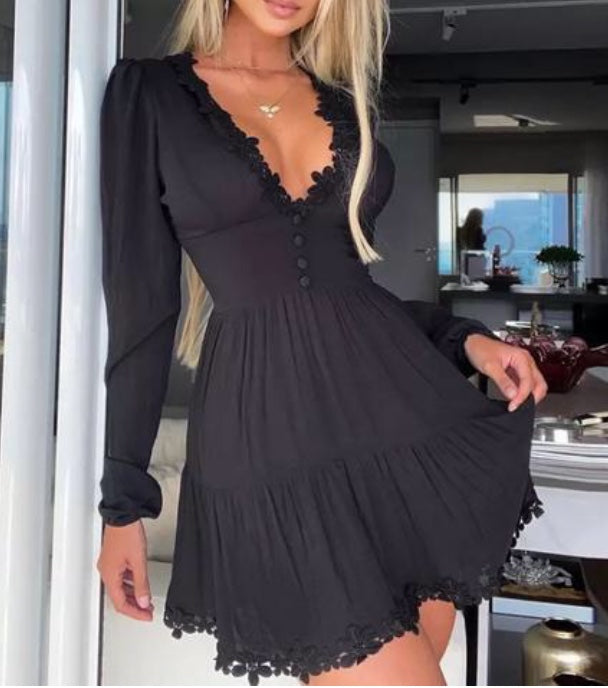 Vestido chiffon fashion preto