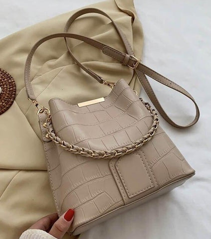 Bolsa de Couro Pequena com Dupla Alça