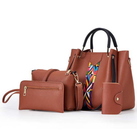 Bolsa Grande de Couro Kit 3 Peças